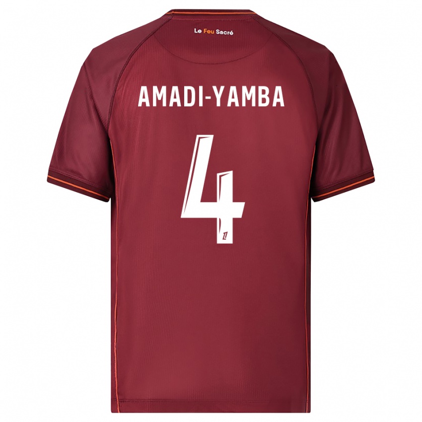 גברים נלסון פרדי אלעמאדי-יאמבה #4 בורדו לבן ג'רזי ביתית 2025/26 חולצה קצרה