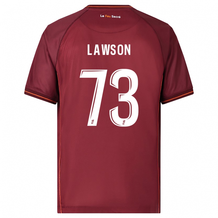 גברים יאניס לוסון #73 בורדו לבן ג'רזי ביתית 2025/26 חולצה קצרה
