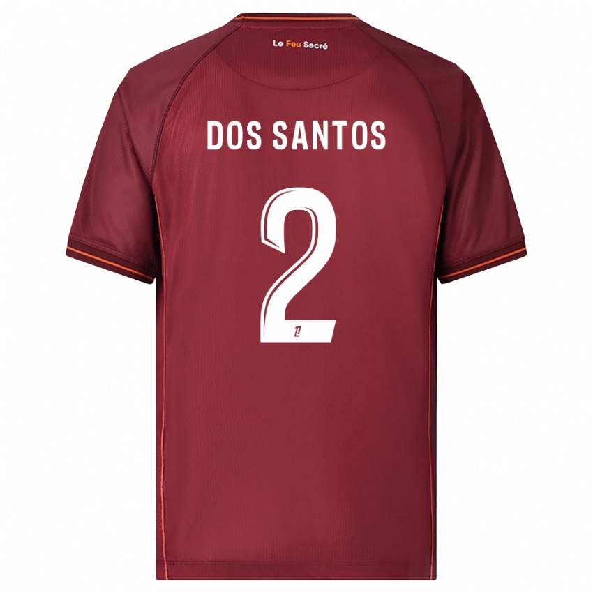גברים Tahirys Dos Santos #2 בורדו לבן ג'רזי ביתית 2025/26 חולצה קצרה