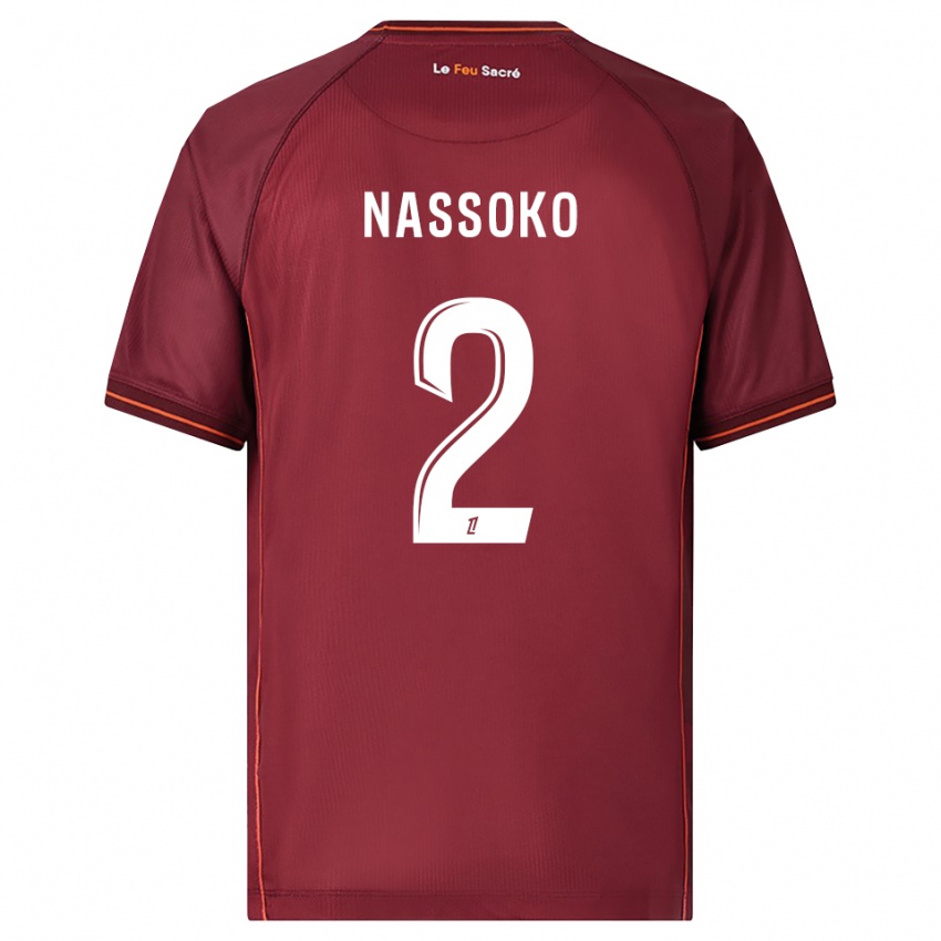 גברים Abdoulaye Nassoko #2 בורדו לבן ג'רזי ביתית 2025/26 חולצה קצרה