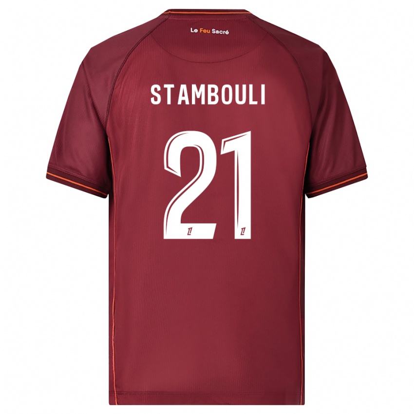 גברים בנז'מן סטאמבולי #21 בורדו לבן ג'רזי ביתית 2025/26 חולצה קצרה