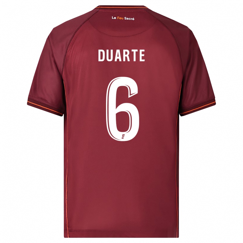גברים Diego Duarte #6 בורדו לבן ג'רזי ביתית 2025/26 חולצה קצרה
