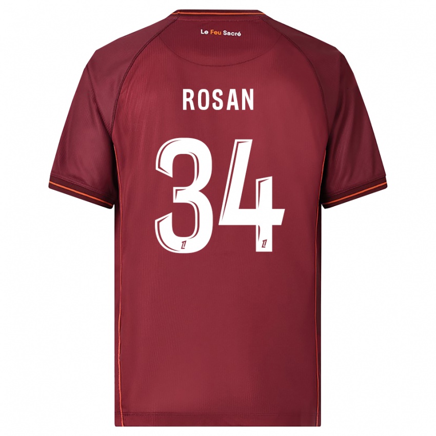 גברים Kaylia Rosan #34 בורדו לבן ג'רזי ביתית 2025/26 חולצה קצרה