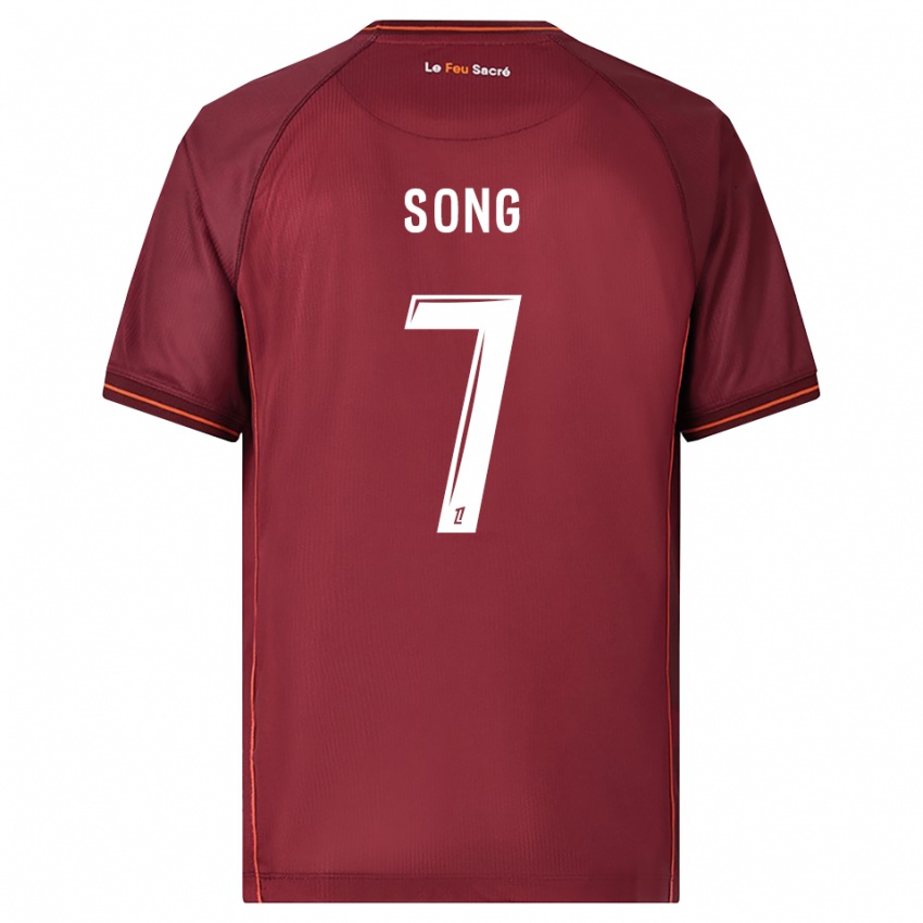 גברים Bryan Song #7 בורדו לבן ג'רזי ביתית 2025/26 חולצה קצרה