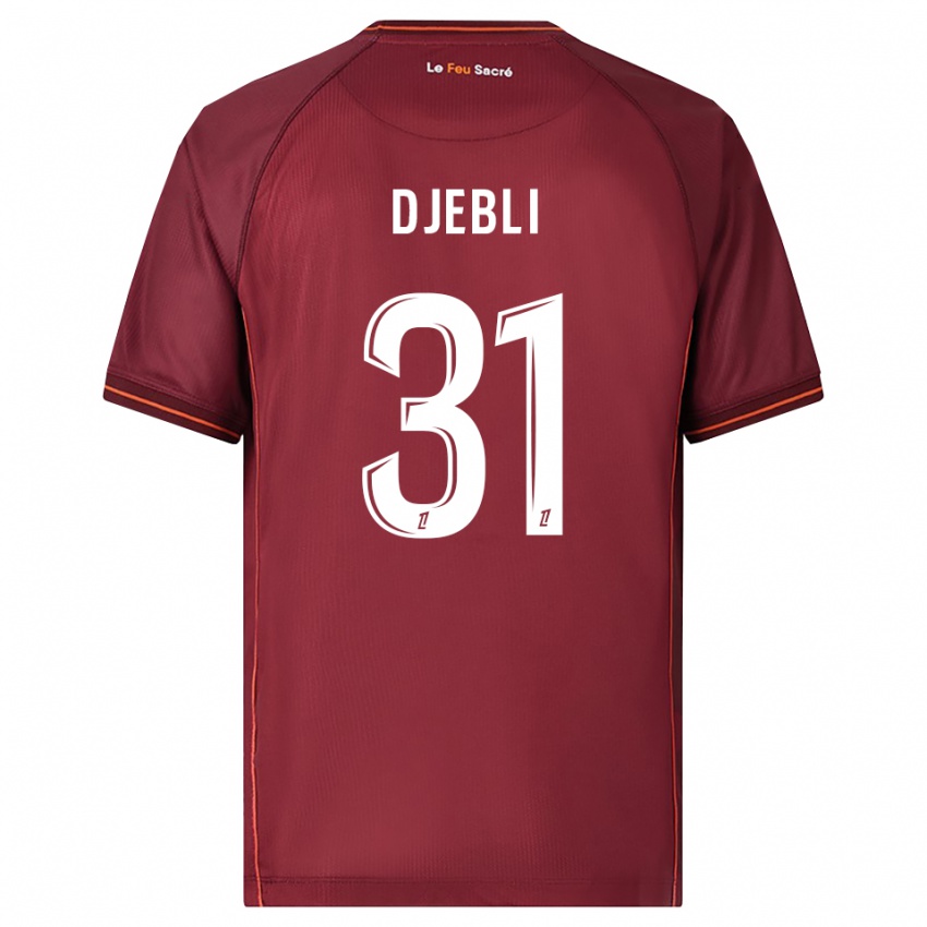 גברים Assia Djebli #31 בורדו לבן ג'רזי ביתית 2025/26 חולצה קצרה