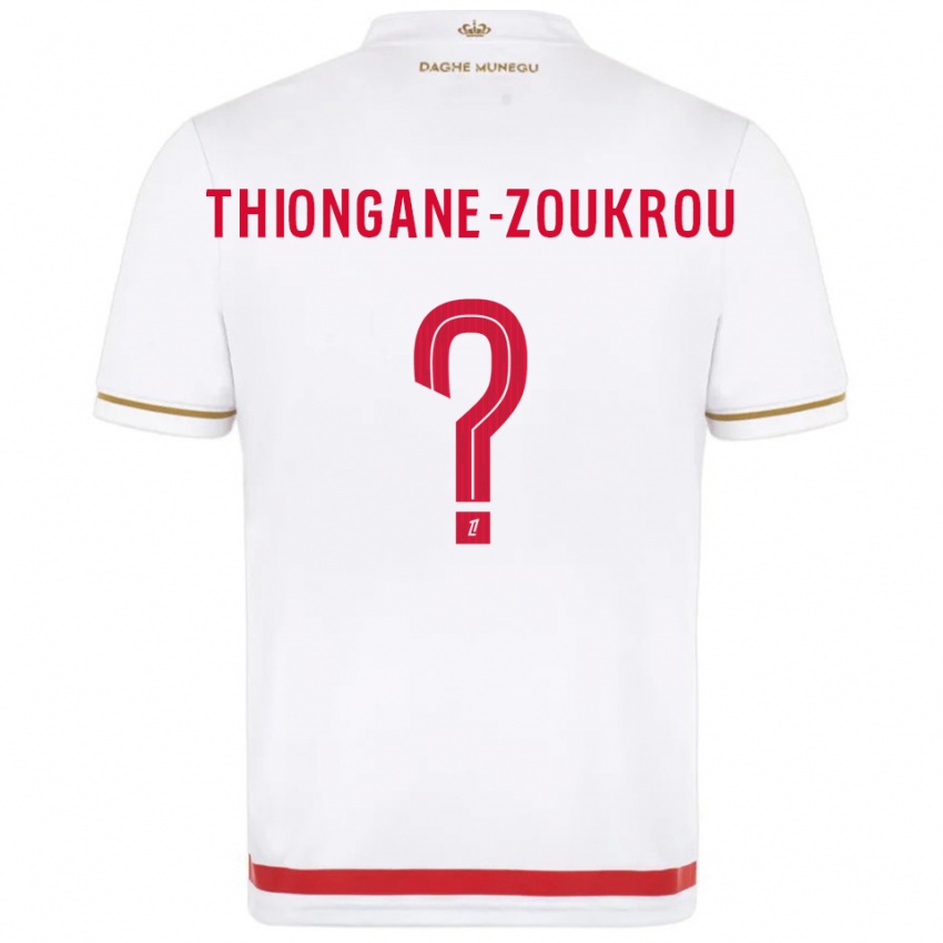 גברים Ackah-Tidiane Thiongane-Zoukrou #0 אדום לבן ג'רזי ביתית 2025/26 חולצה קצרה