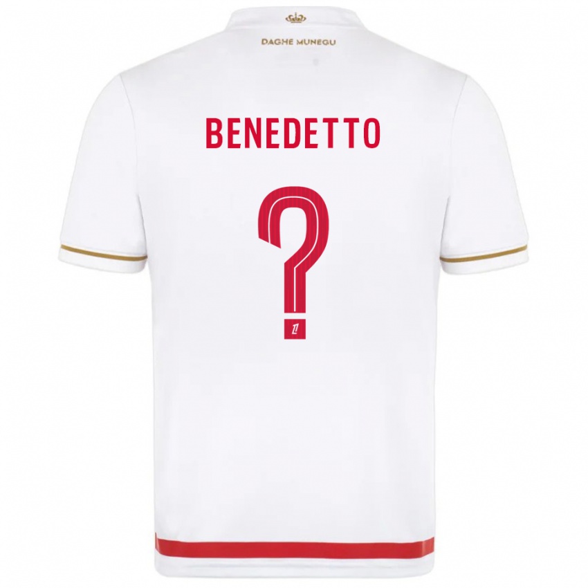 גברים Antéo Benedetto #0 אדום לבן ג'רזי ביתית 2025/26 חולצה קצרה