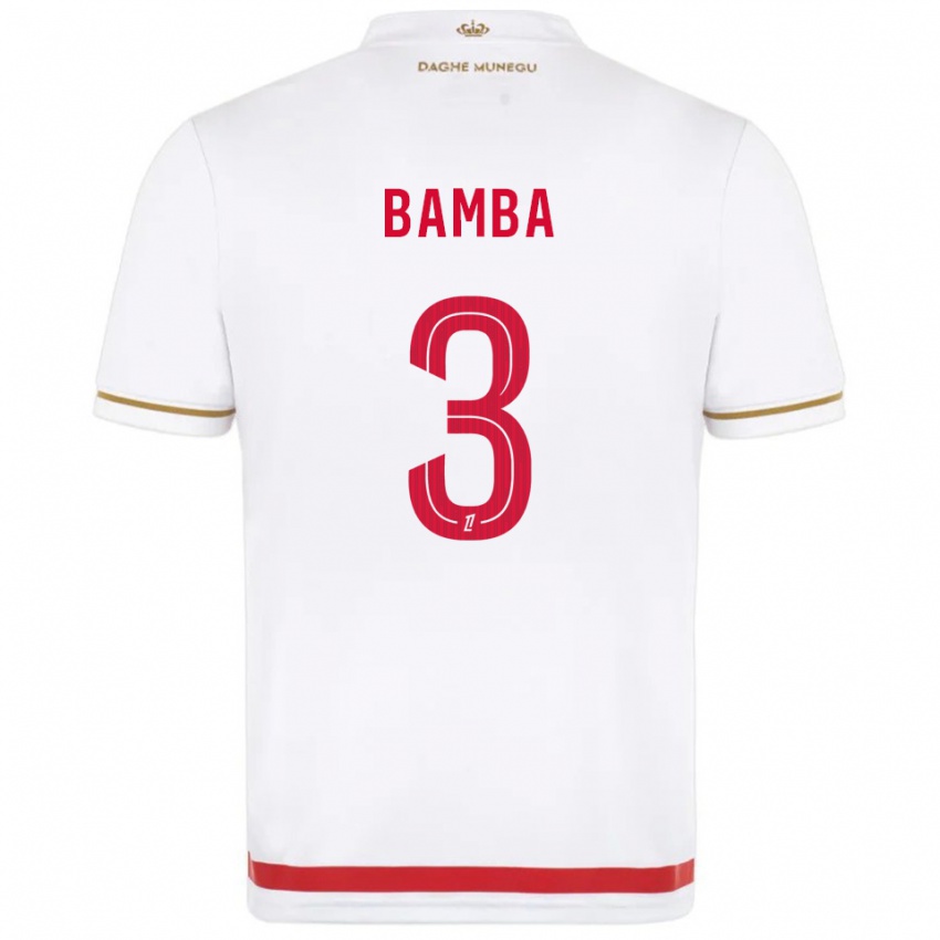 גברים Ismaïl Bamba #3 אדום לבן ג'רזי ביתית 2025/26 חולצה קצרה