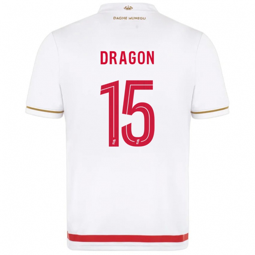 גברים Clément Dragon #15 אדום לבן ג'רזי ביתית 2025/26 חולצה קצרה