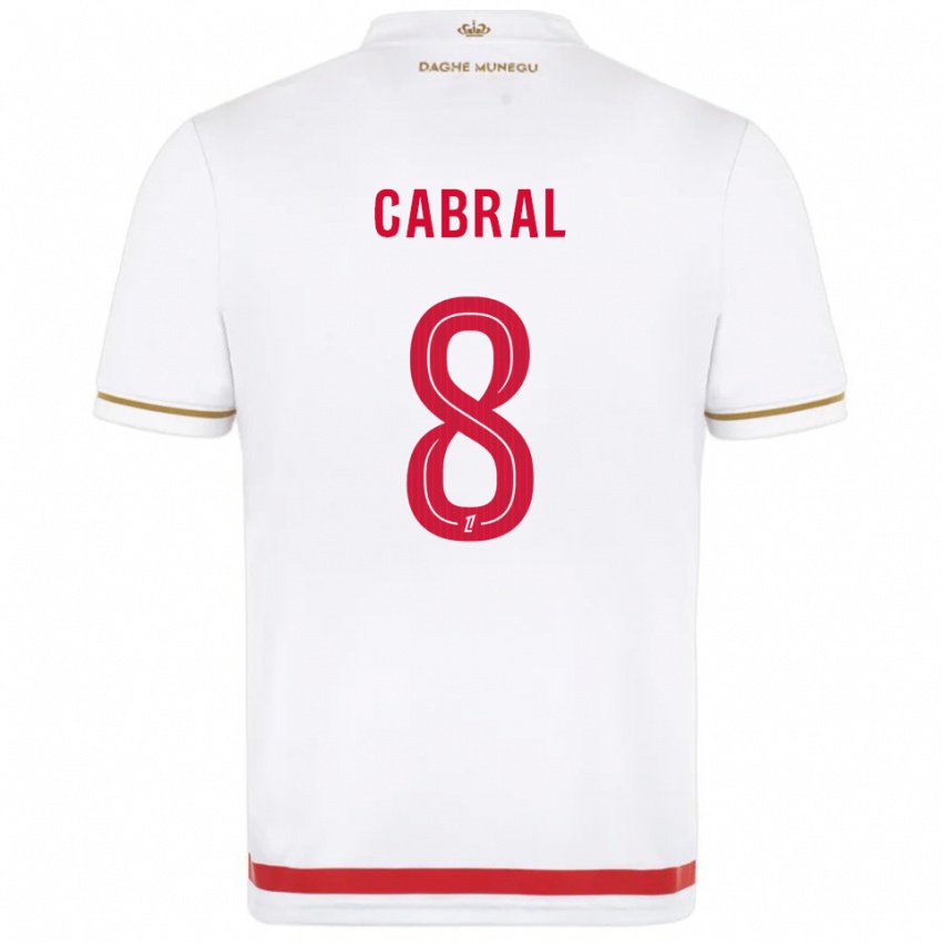 גברים Pape Cabral #8 אדום לבן ג'רזי ביתית 2025/26 חולצה קצרה