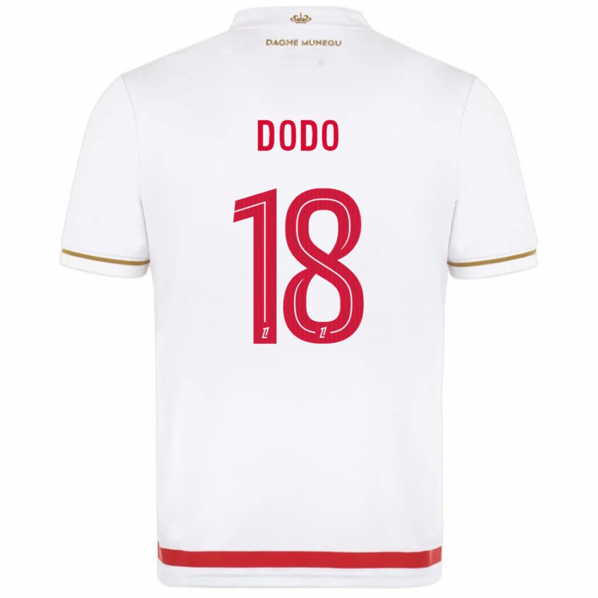 גברים Yannick Dodo #18 אדום לבן ג'רזי ביתית 2025/26 חולצה קצרה