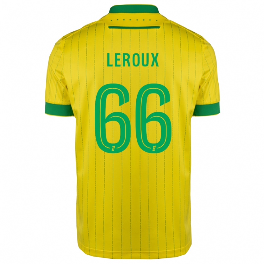גברים לואי לרו #66 צהוב ירוק ג'רזי ביתית 2025/26 חולצה קצרה