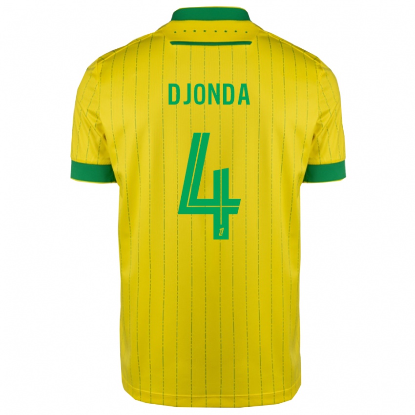 גברים Christian Djonda #4 צהוב ירוק ג'רזי ביתית 2025/26 חולצה קצרה