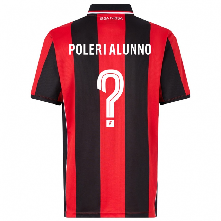 גברים Mathis Poleri Alunno #0 אדום שחור ג'רזי ביתית 2025/26 חולצה קצרה
