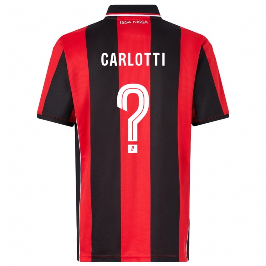 גברים Mathis Carlotti #0 אדום שחור ג'רזי ביתית 2025/26 חולצה קצרה