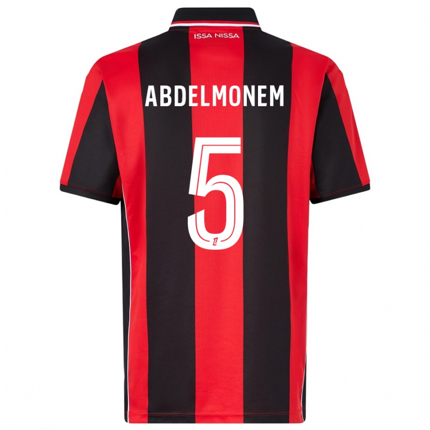 גברים מוחמד עבד אל-מונעם #5 אדום שחור ג'רזי ביתית 2025/26 חולצה קצרה