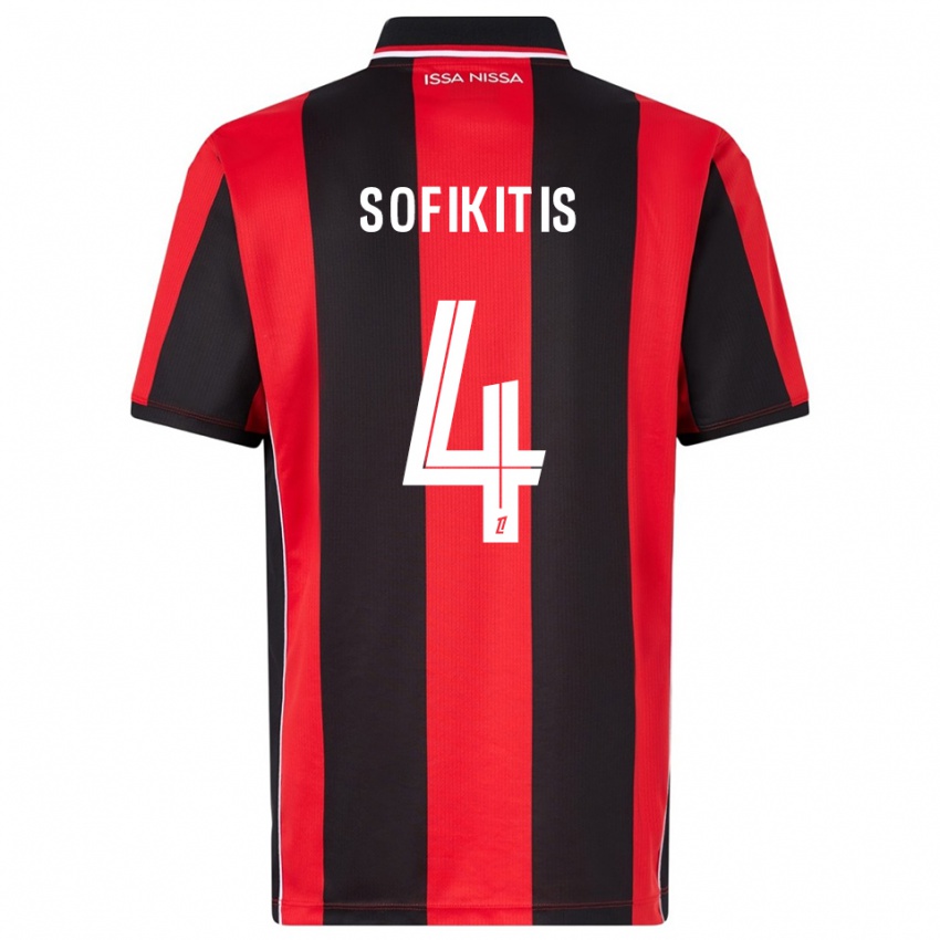 גברים Yanis Sofikitis #4 אדום שחור ג'רזי ביתית 2025/26 חולצה קצרה