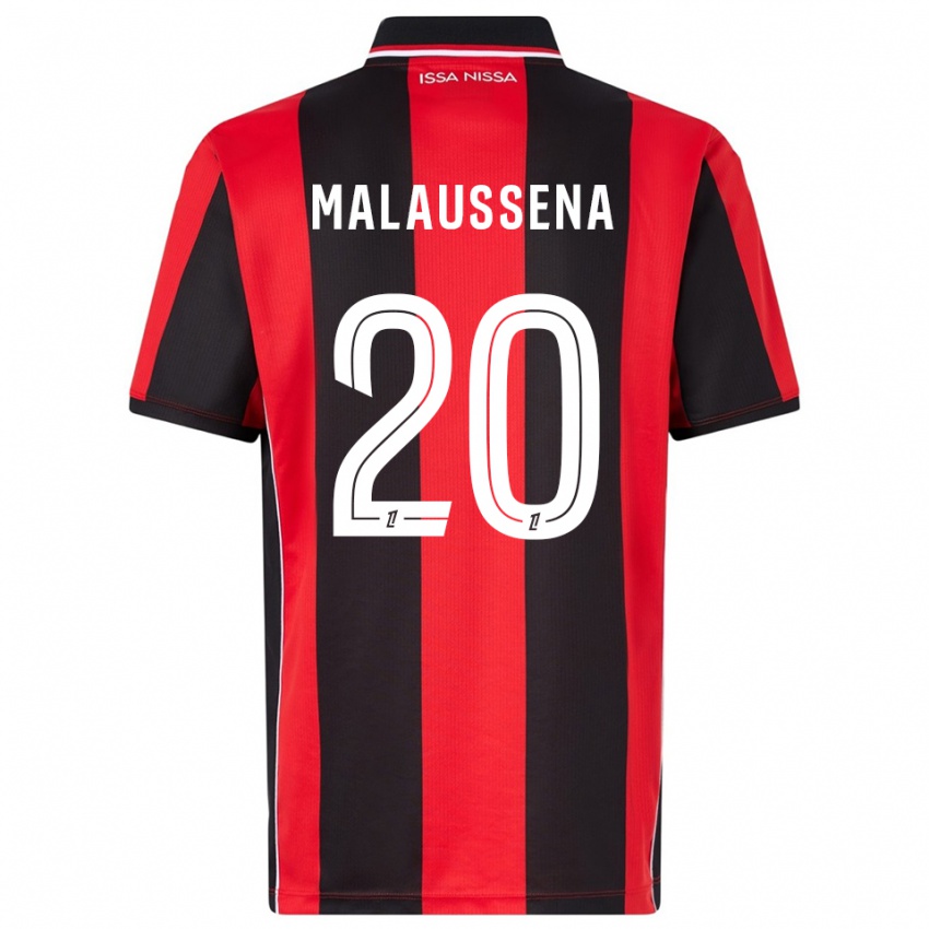 גברים Angela Malaussena #20 אדום שחור ג'רזי ביתית 2025/26 חולצה קצרה