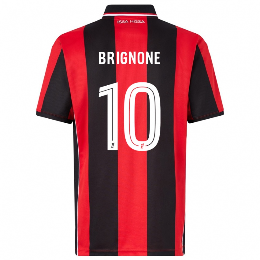 גברים Millan Brignone #10 אדום שחור ג'רזי ביתית 2025/26 חולצה קצרה