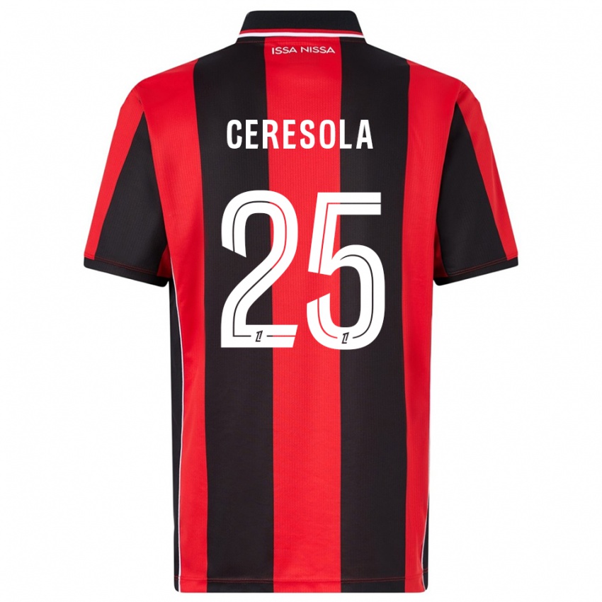 גברים Manon Ceresola #25 אדום שחור ג'רזי ביתית 2025/26 חולצה קצרה