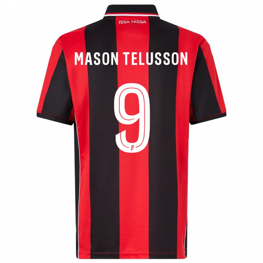 גברים Jah Mason Telusson #9 אדום שחור ג'רזי ביתית 2025/26 חולצה קצרה