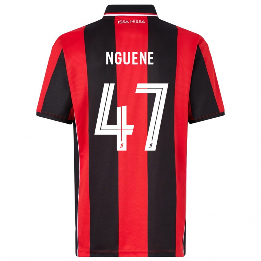 גברים Bernard Nguene #47 אדום שחור ג'רזי ביתית 2025/26 חולצה קצרה