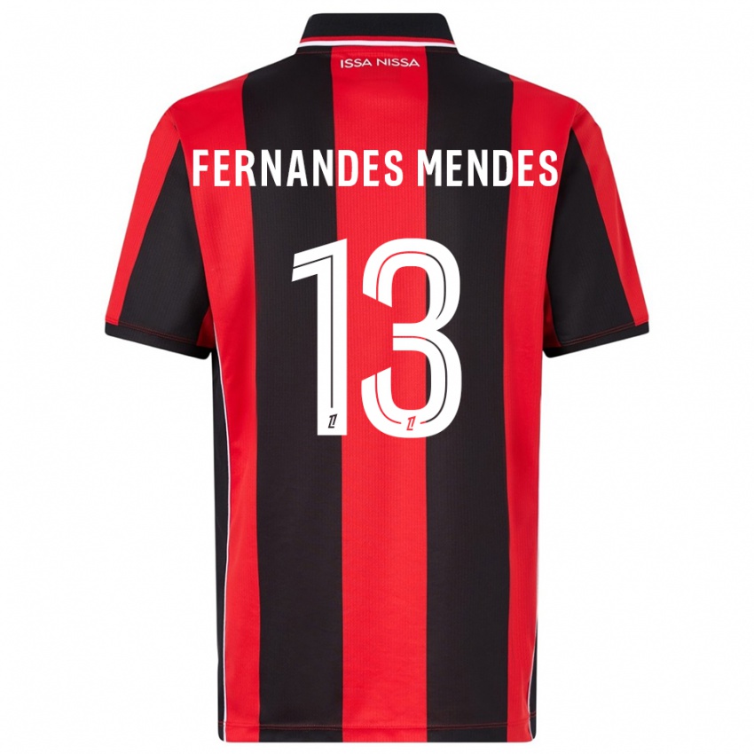 גברים Mathis Fernandes Mendes #13 אדום שחור ג'רזי ביתית 2025/26 חולצה קצרה