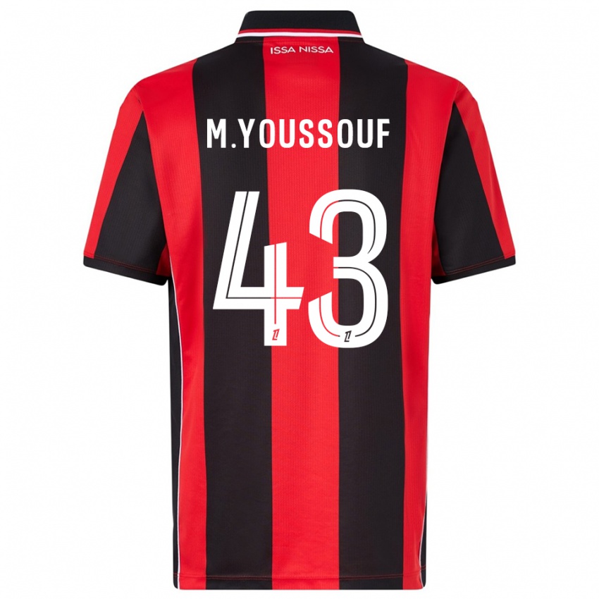 גברים Mousslim Youssouf #43 אדום שחור ג'רזי ביתית 2025/26 חולצה קצרה