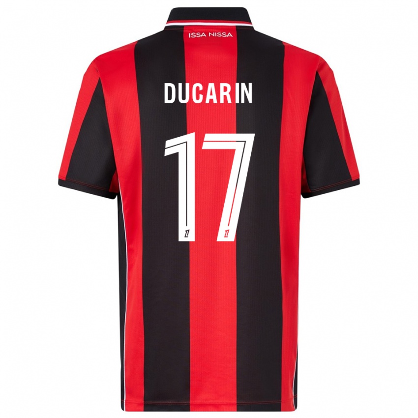 גברים Léa Ducarin #17 אדום שחור ג'רזי ביתית 2025/26 חולצה קצרה