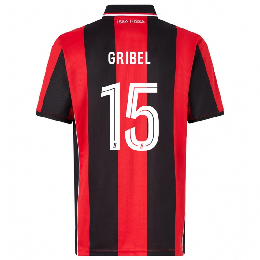 גברים Naomie Gribel #15 אדום שחור ג'רזי ביתית 2025/26 חולצה קצרה