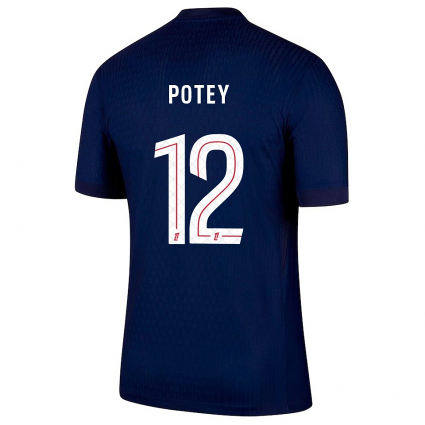 גברים Keahson Potey #12 כחול נייבי אדום ג'רזי ביתית 2025/26 חולצה קצרה