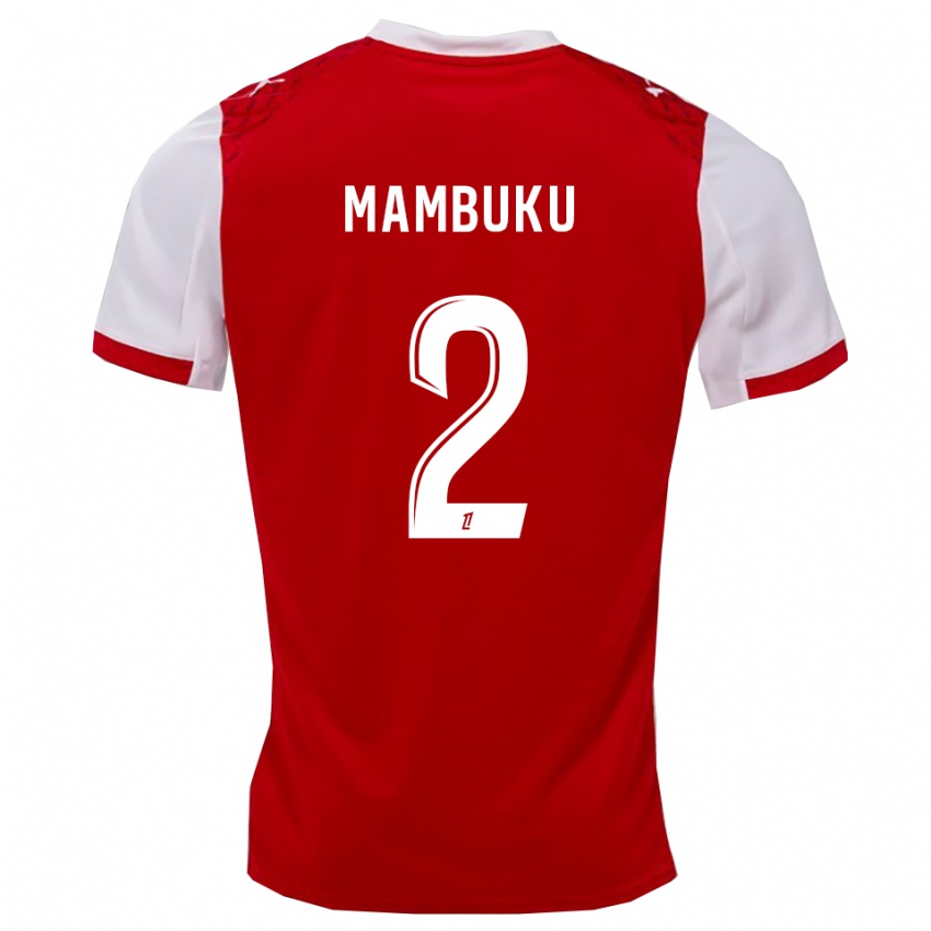 גברים Jean Mambuku #2 אדום לבן ג'רזי ביתית 2025/26 חולצה קצרה