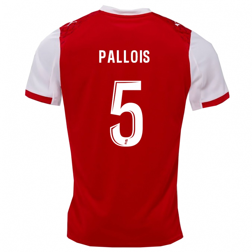 גברים Nicolas Pallois #5 אדום לבן ג'רזי ביתית 2025/26 חולצה קצרה