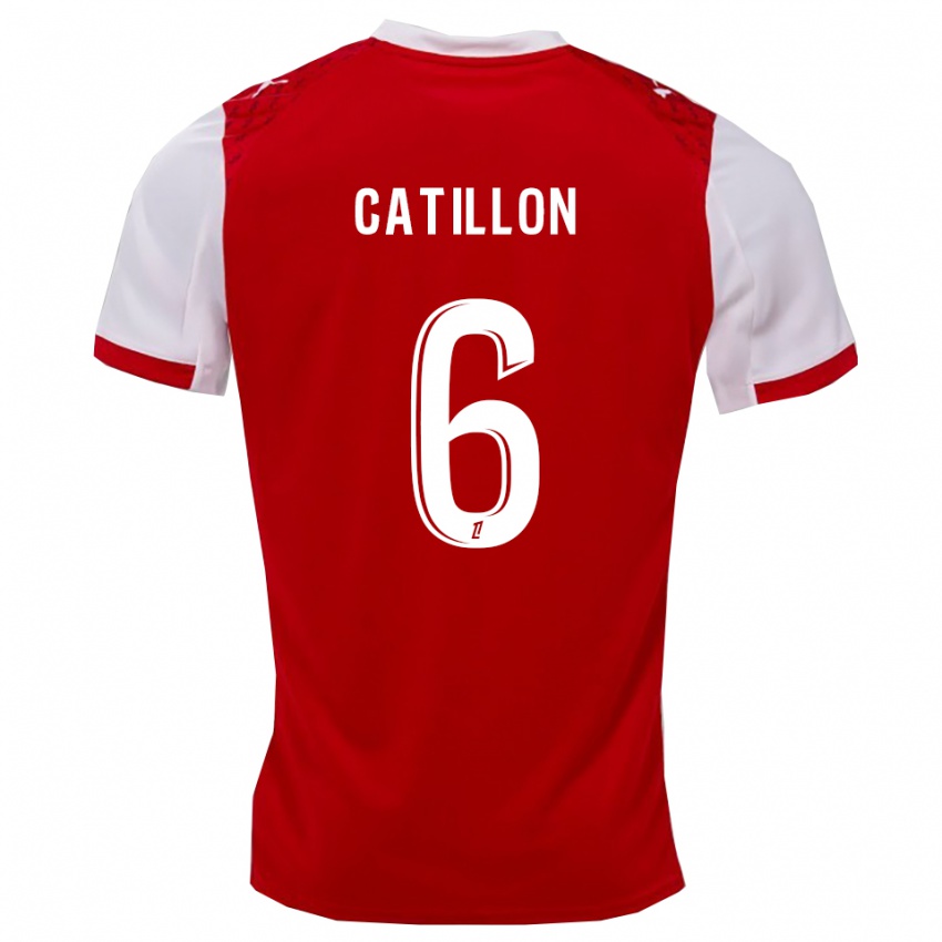 גברים Eithan Catillon #6 אדום לבן ג'רזי ביתית 2025/26 חולצה קצרה