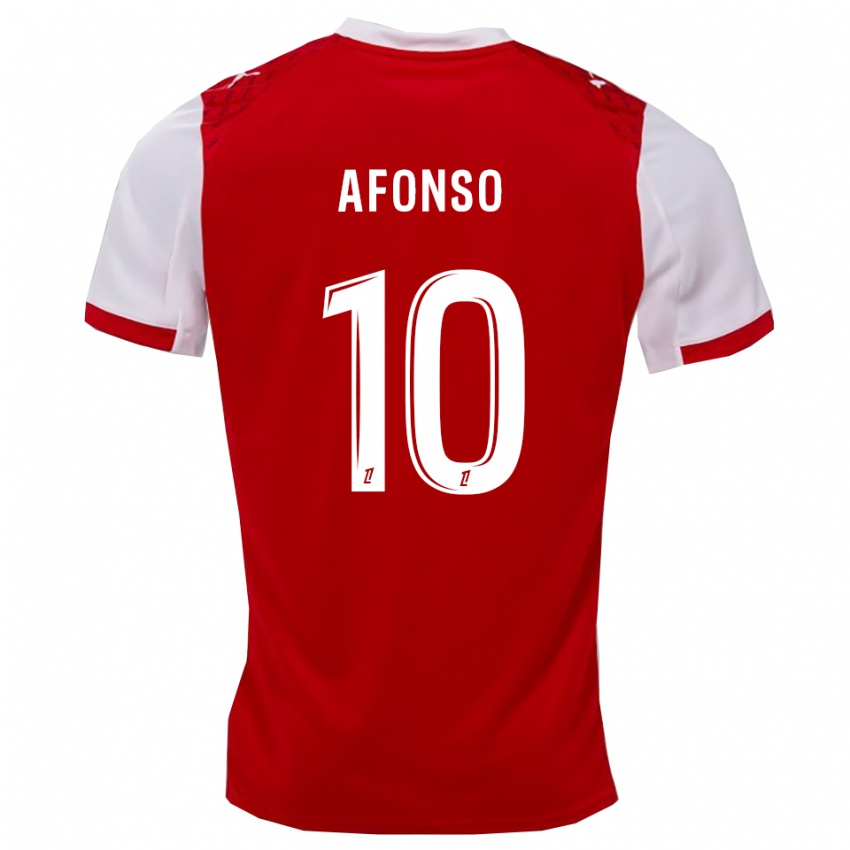 גברים Flavio Afonso #10 אדום לבן ג'רזי ביתית 2025/26 חולצה קצרה