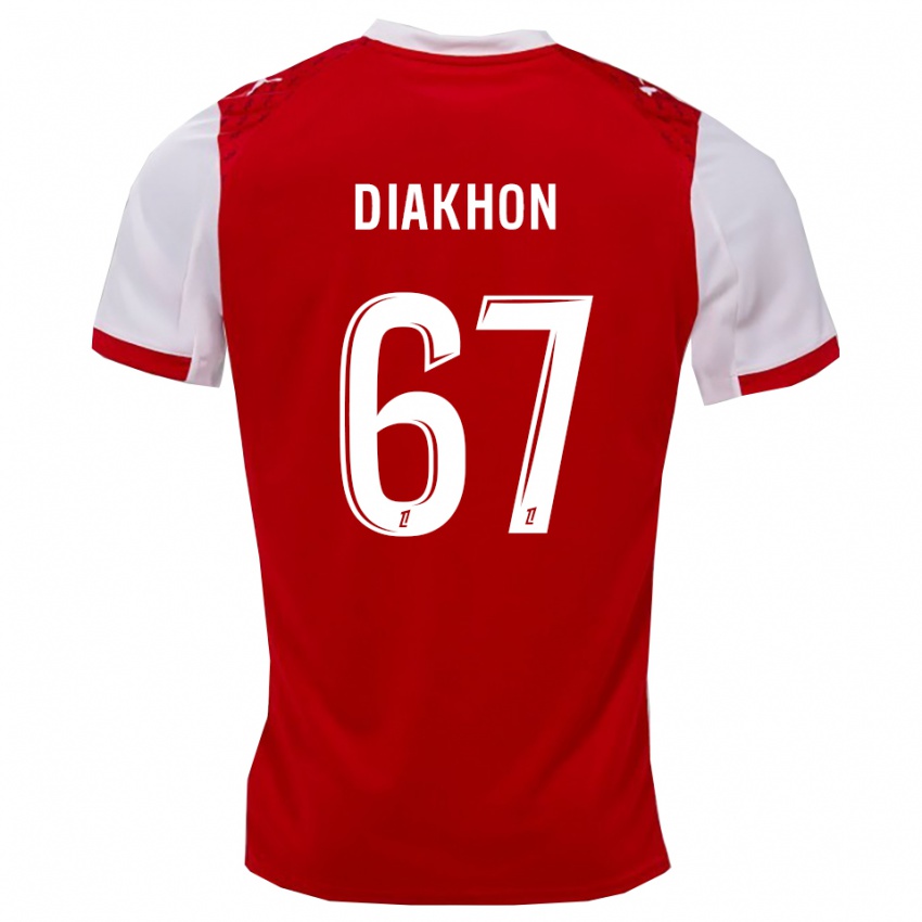 גברים מאמאדו דיאקון #67 אדום לבן ג'רזי ביתית 2025/26 חולצה קצרה