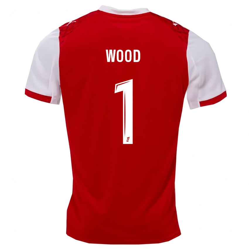 גברים מקנזי ווד #1 אדום לבן ג'רזי ביתית 2025/26 חולצה קצרה