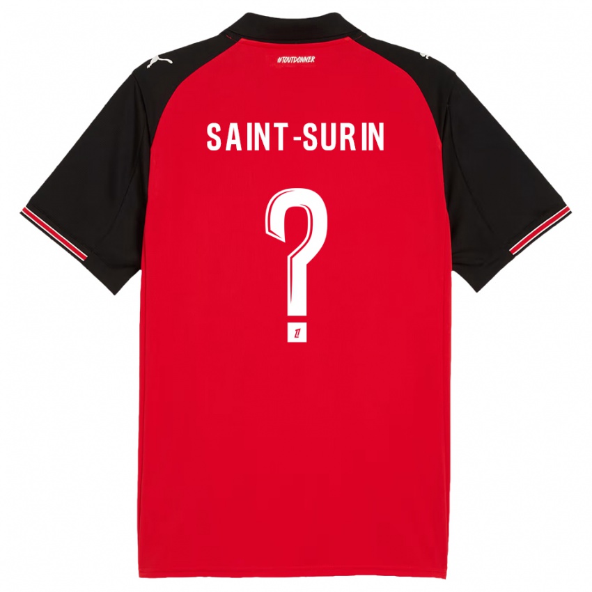 גברים Rio Saint-Surin #0 אדום שחור ג'רזי ביתית 2025/26 חולצה קצרה