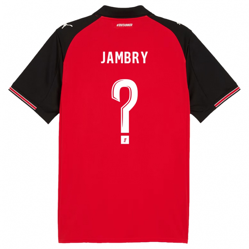 גברים Melvin Jambry #0 אדום שחור ג'רזי ביתית 2025/26 חולצה קצרה