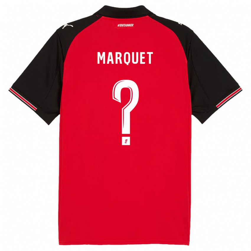 גברים Pacôme Marquet #0 אדום שחור ג'רזי ביתית 2025/26 חולצה קצרה