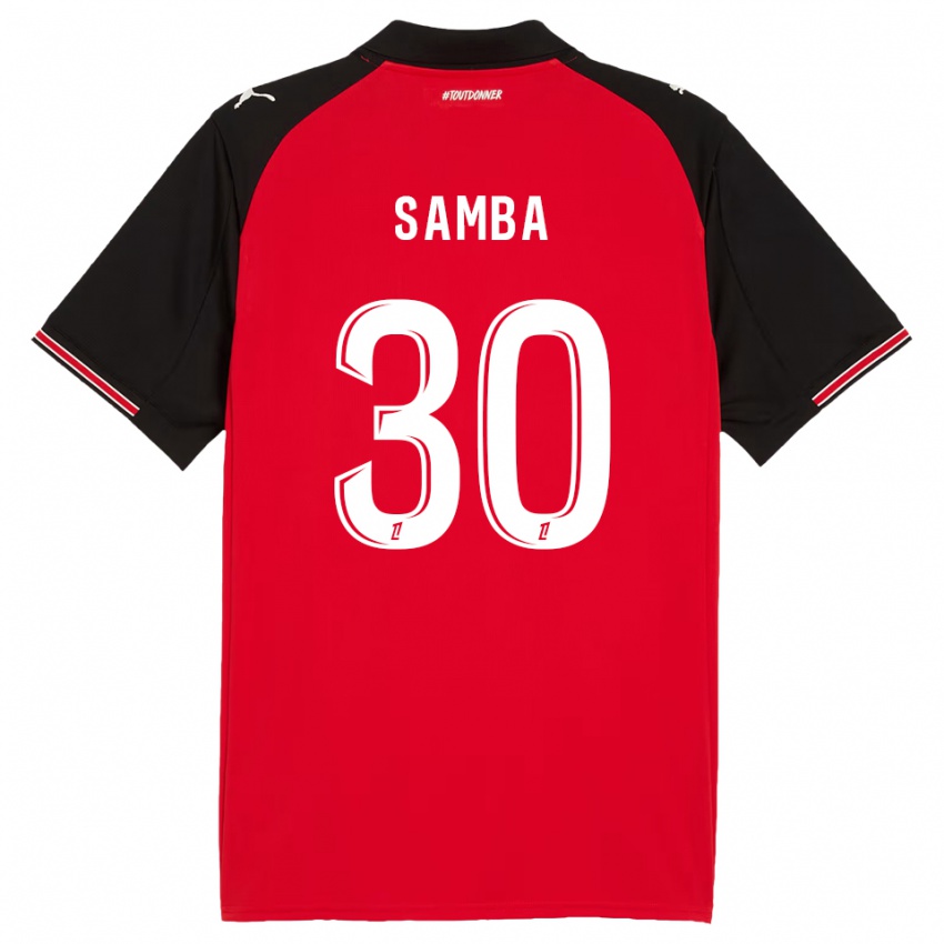 גברים ברייס סמבה #30 אדום שחור ג'רזי ביתית 2025/26 חולצה קצרה