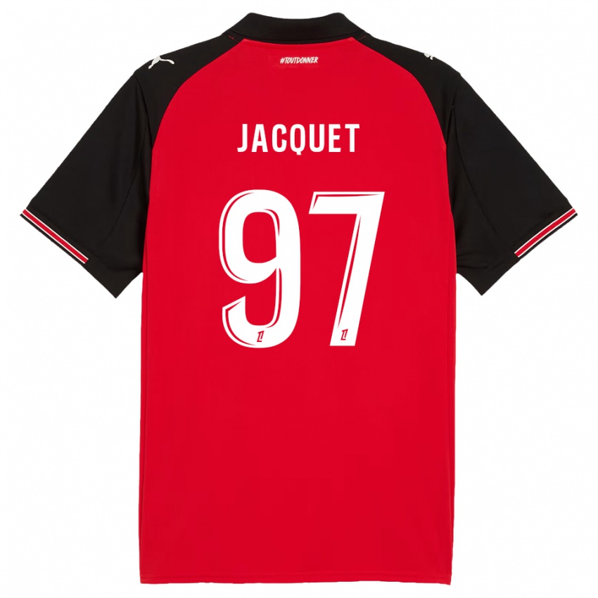 גברים ז'רמי ז׳אקה #97 אדום שחור ג'רזי ביתית 2025/26 חולצה קצרה