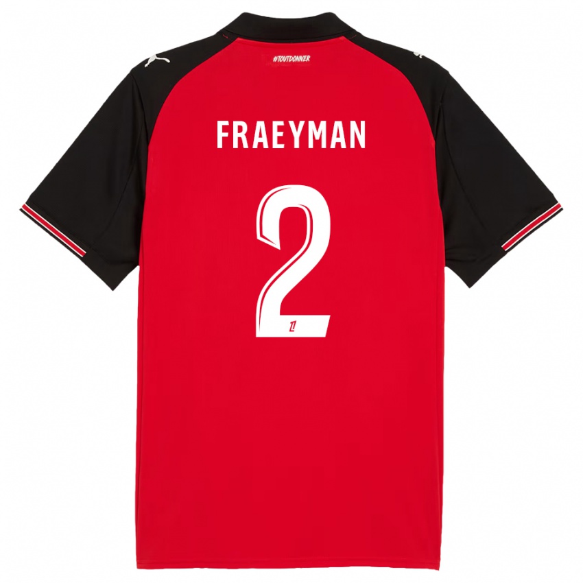 גברים דוריאן פריימן #2 אדום שחור ג'רזי ביתית 2025/26 חולצה קצרה