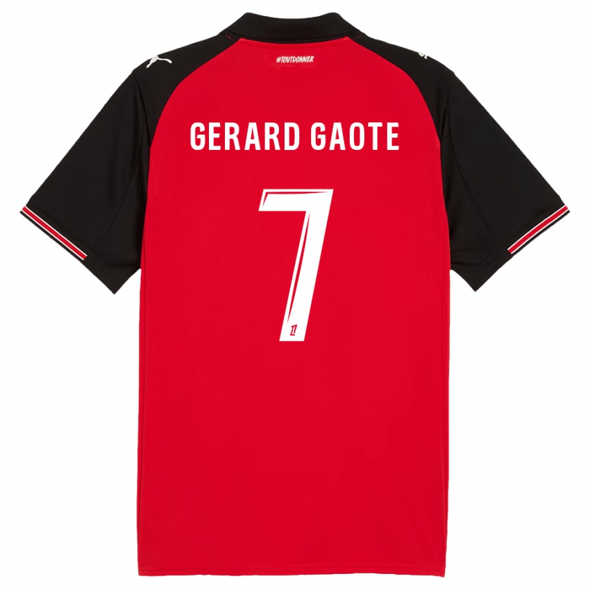 גברים Steven Gerard Gaote #7 אדום שחור ג'רזי ביתית 2025/26 חולצה קצרה