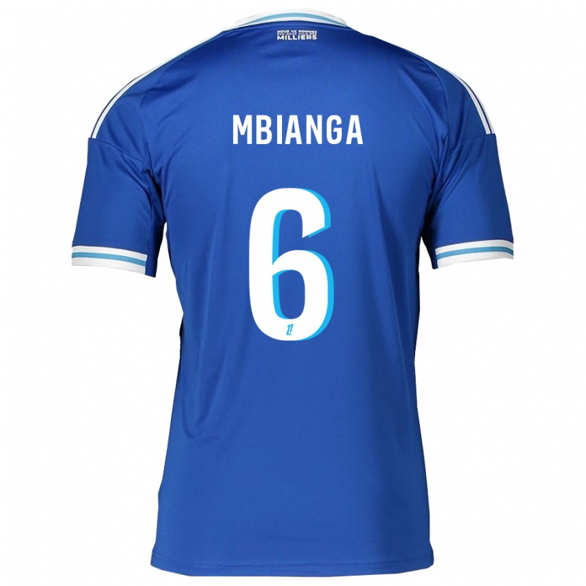 גברים Yvan Mbianga #6 כחול לבן ג'רזי ביתית 2025/26 חולצה קצרה