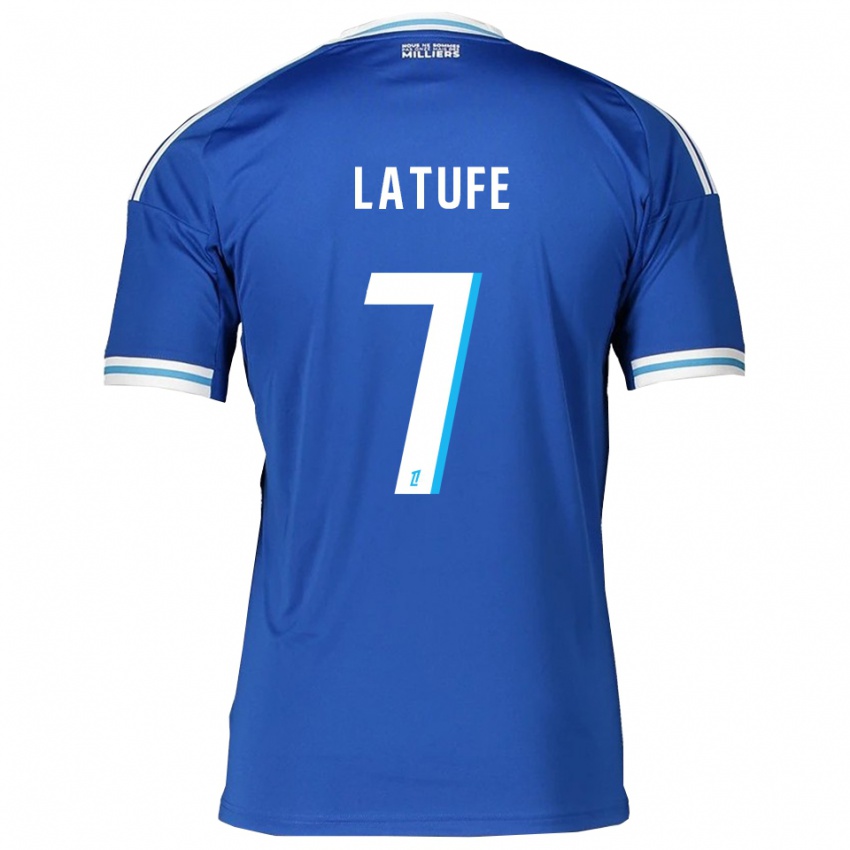 גברים Latufe Assoumani #7 כחול לבן ג'רזי ביתית 2025/26 חולצה קצרה