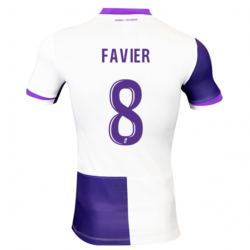 גברים Luca Favier #8 סגול לבן ג'רזי ביתית 2025/26 חולצה קצרה