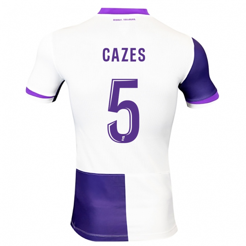 גברים מנון קאזס #5 סגול לבן ג'רזי ביתית 2025/26 חולצה קצרה