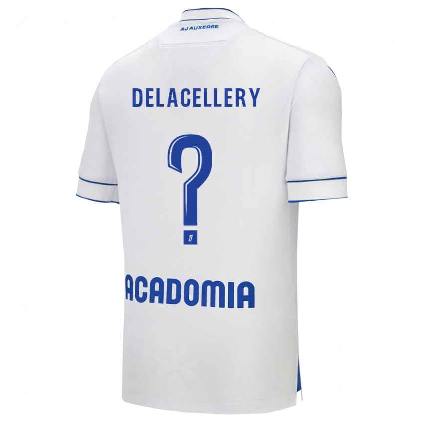 גברים Coralie Delacellery #0 לבן כחול ג'רזי ביתית 2025/26 חולצה קצרה