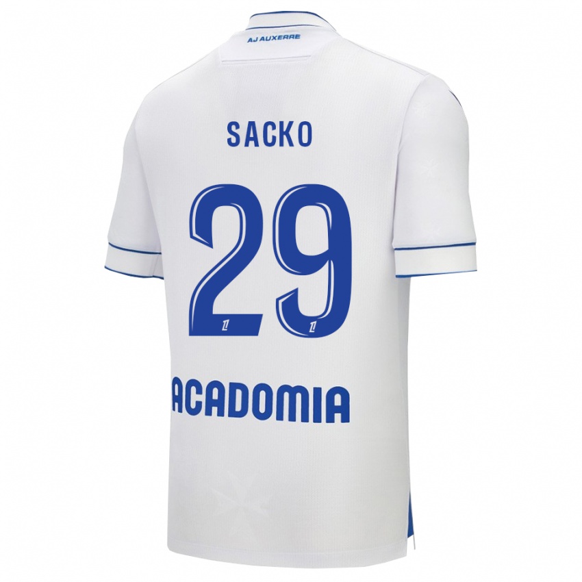 גברים Nimetigna Sacko #29 לבן כחול ג'רזי ביתית 2025/26 חולצה קצרה